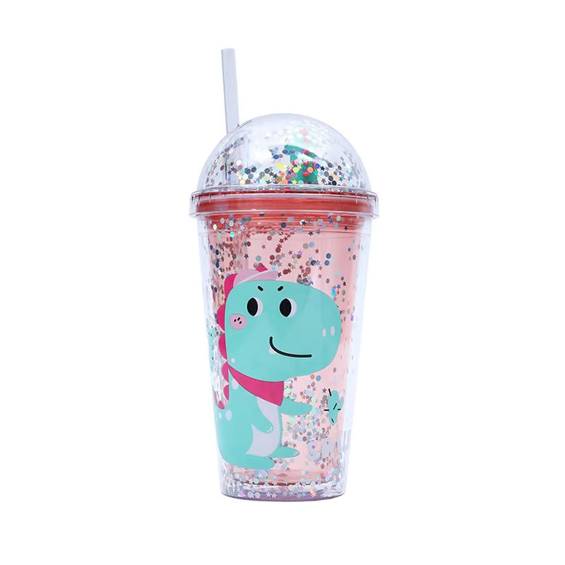 Transparent sequins cartoon Plastic tumbler