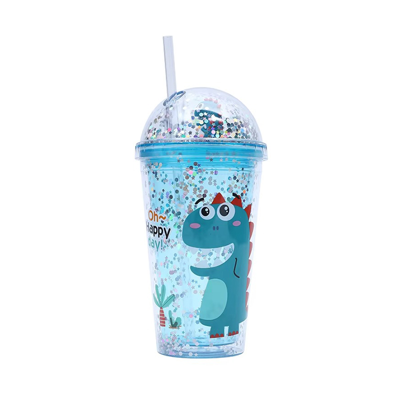 Transparent sequins cartoon Plastic tumbler