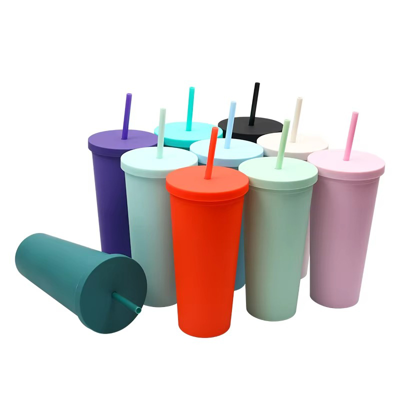 710ML Insulated handheld multiple color Plastic tumbler