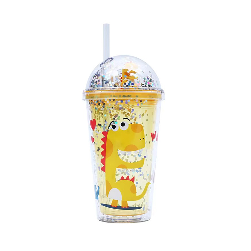 Transparent sequins cartoon Plastic tumbler