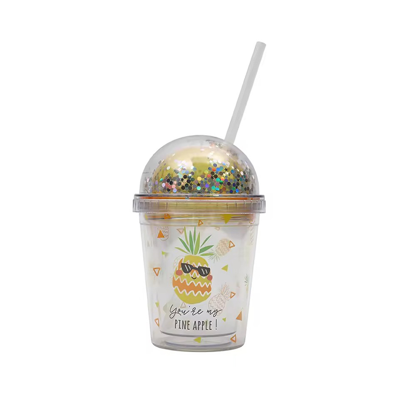 Dome unicorn straw shiny Plastic tumbler