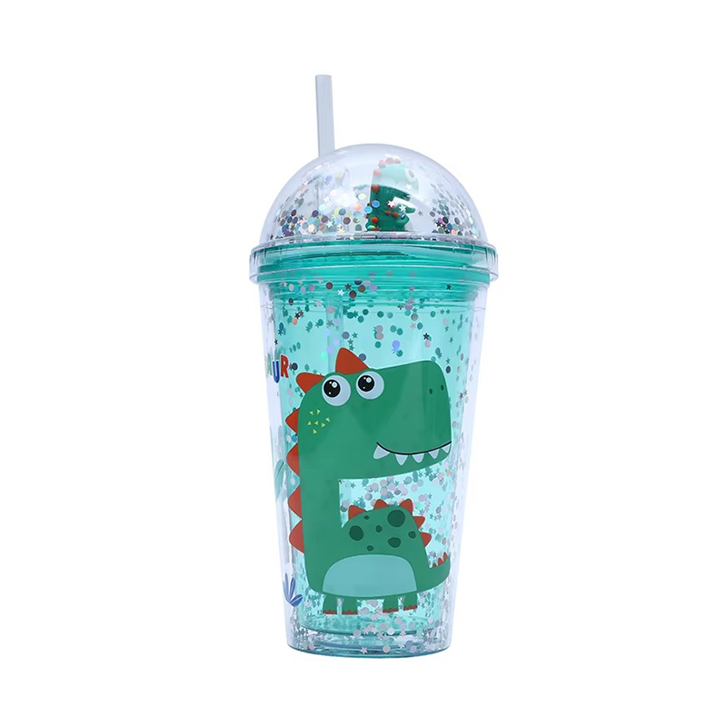 Transparent sequins cartoon Plastic tumbler