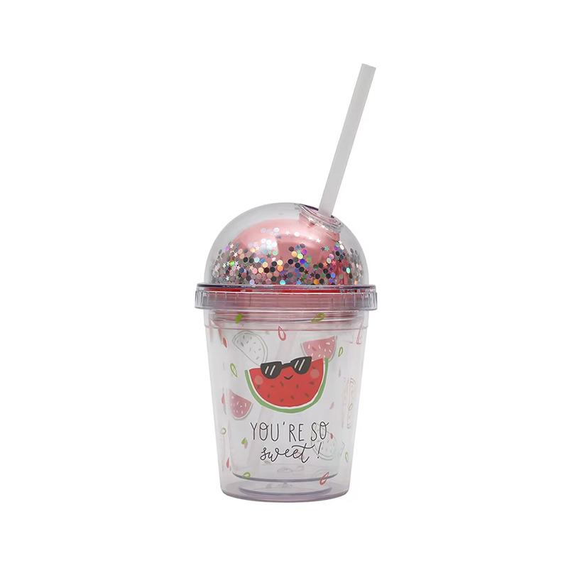 Dome unicorn straw shiny Plastic tumbler