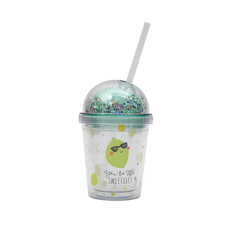 Dome unicorn straw shiny Plastic tumbler