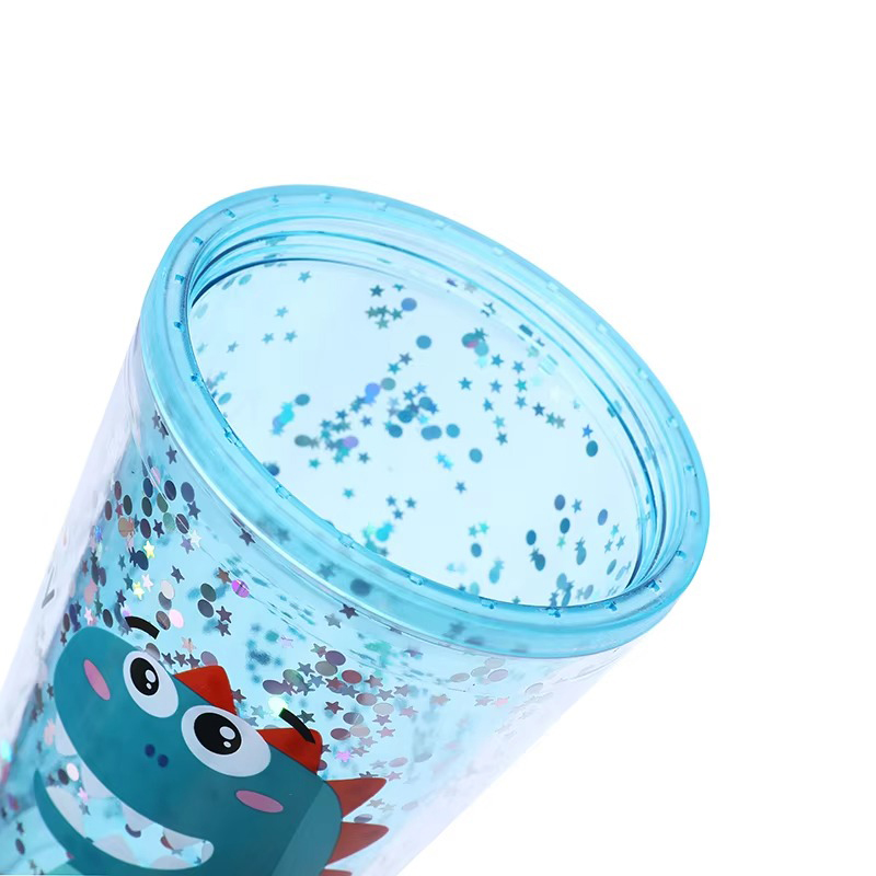 Transparent sequins cartoon Plastic tumbler