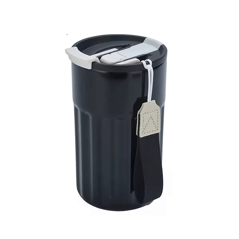 Portable outdoor Stainless steel coffee mug with straw