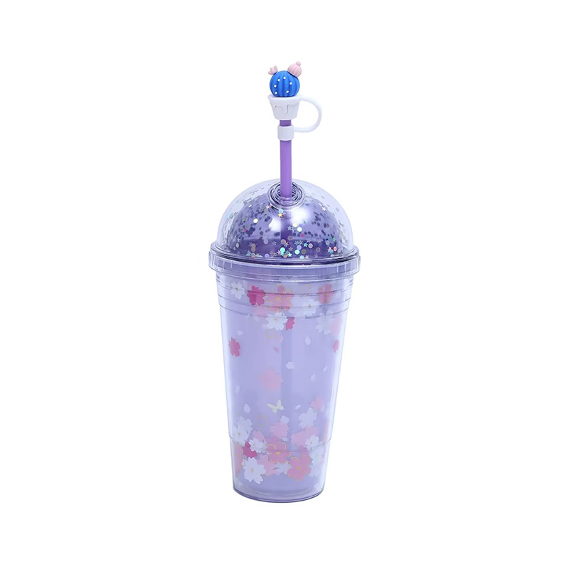 Colorful cartoon straws Plastic tumbler