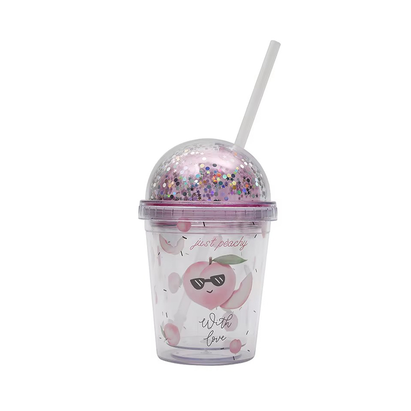 Dome unicorn straw shiny Plastic tumbler