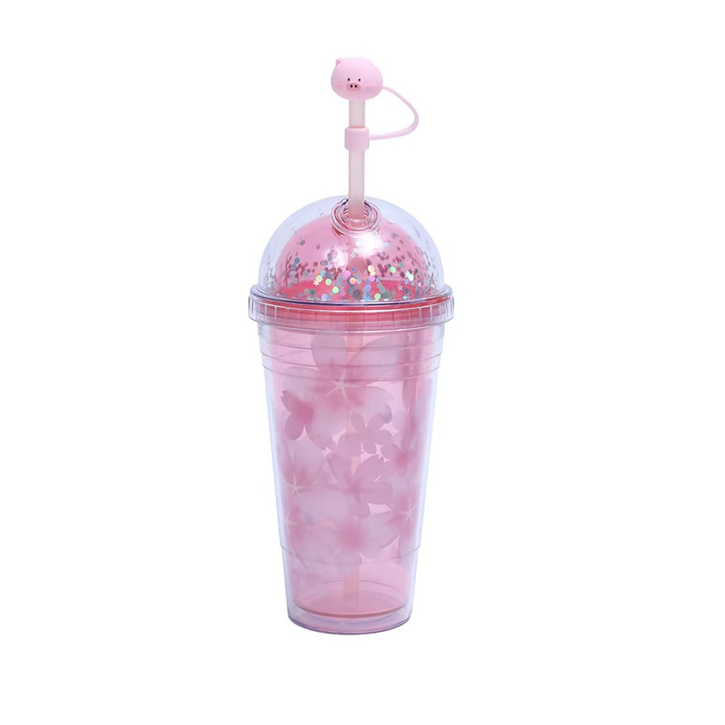 Colorful cartoon straws Plastic tumbler