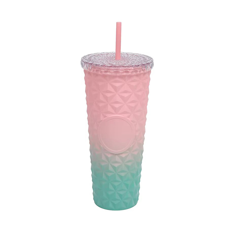 Diamond Gradient mosaic glass Plastic tumbler