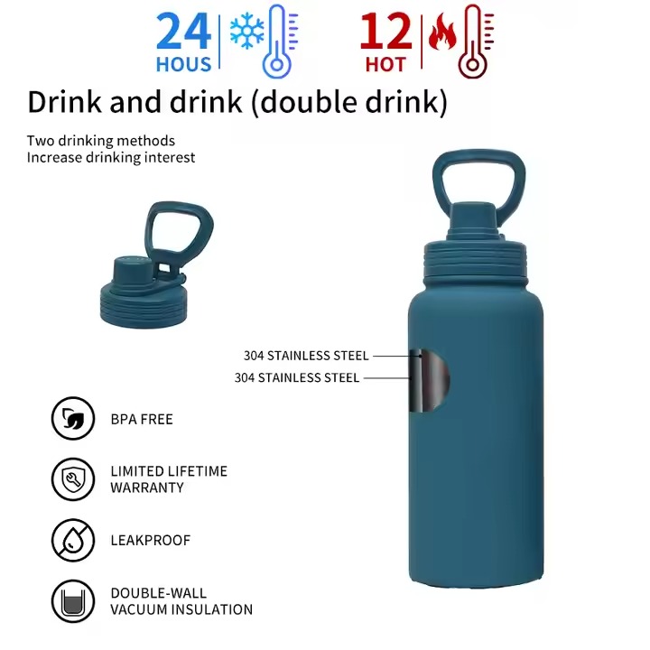 Vacuum large capacity reusable Insylated water bottle