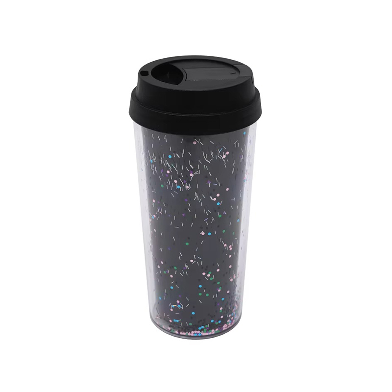 Transparent sequins glitter Plastic tumbler