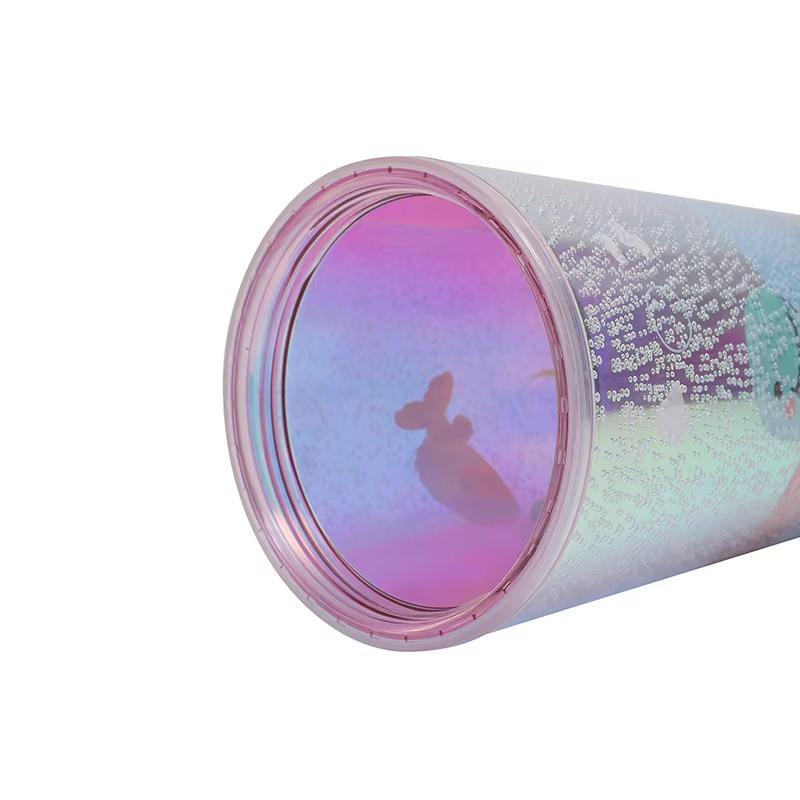 Color straight glass cover Plastic tumbler