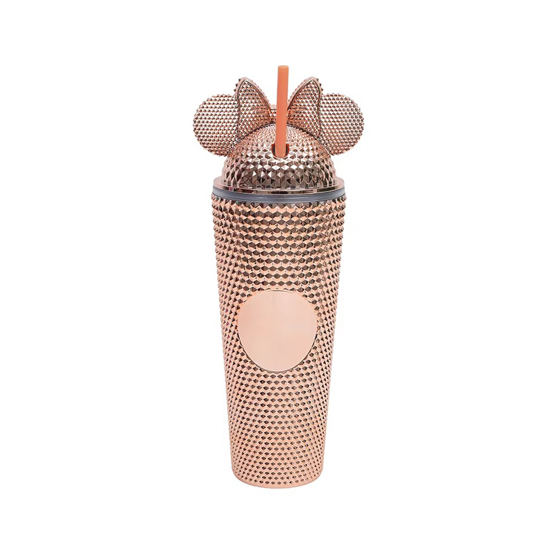 Diamonds rivets bows Plastic tumbler