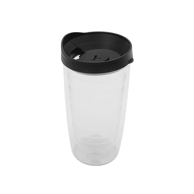 Double layer high quality Plastic tumbler with cover