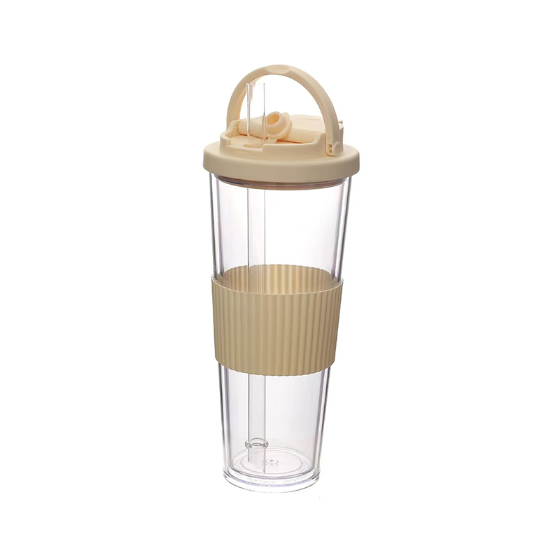 Double layer large straws Plastic tumbler