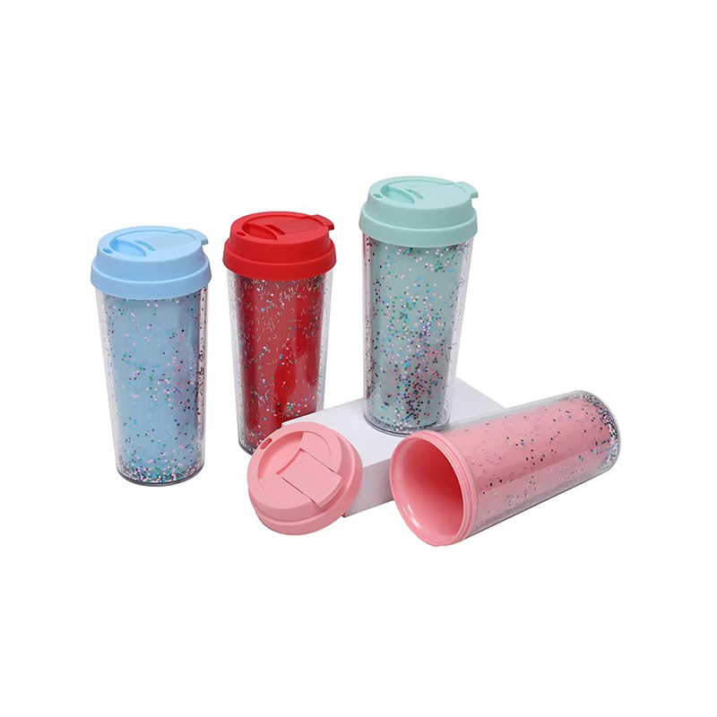 Transparent sequins glitter Plastic tumbler