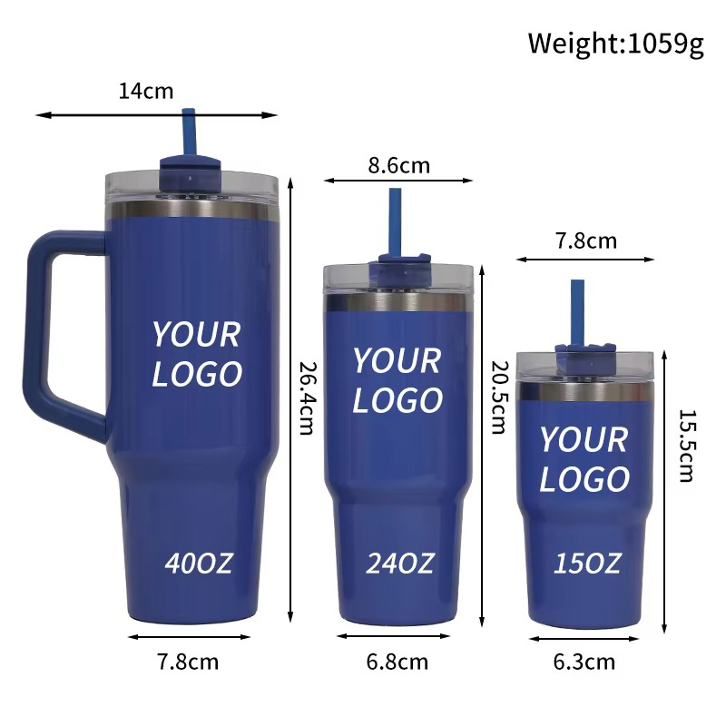 Three-piece set straws stainless steel Auto mug