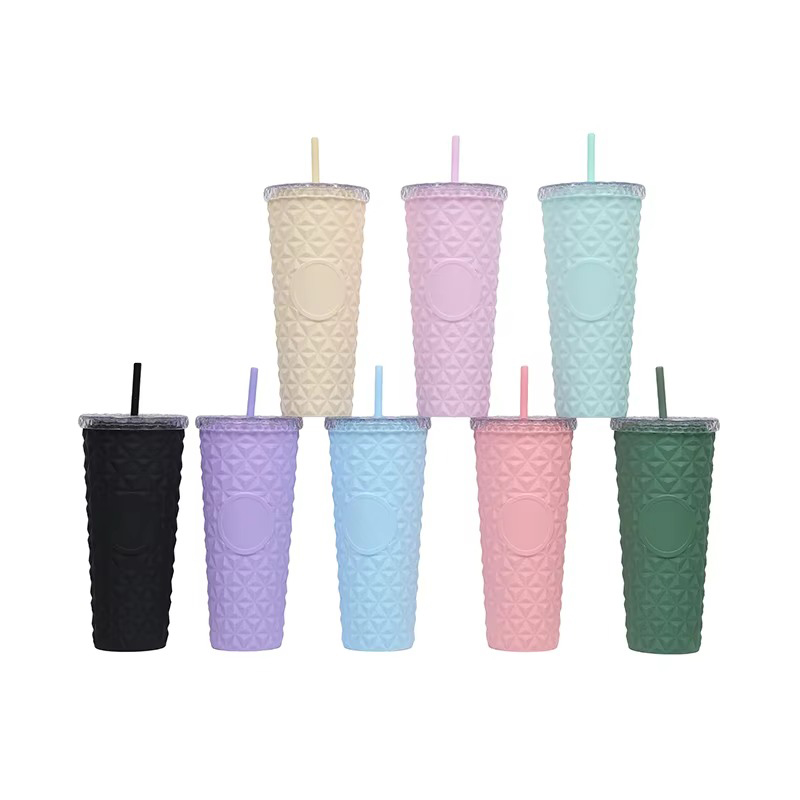 Sports Wide Mouth Lid Straw Plastic tumbler