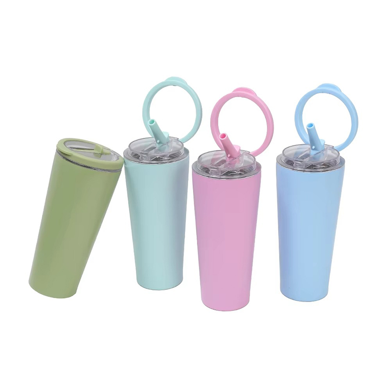 Handle insulation stainless steel tumbler with straw