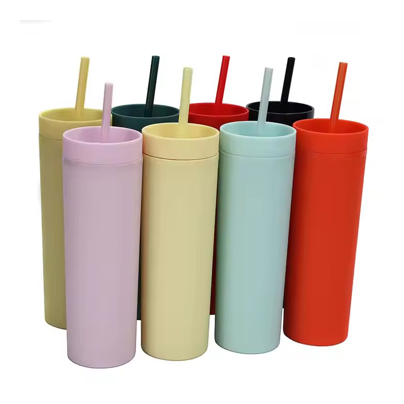 Slender cylindrical various colors Plastic tumbler