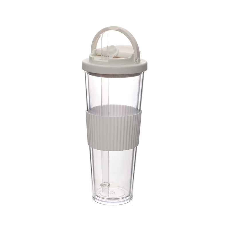 Double layer large straws Plastic tumbler