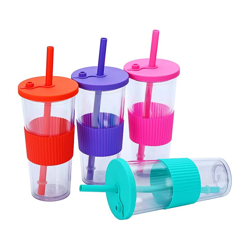 Customizable multi-color transparent Plastic tumbler