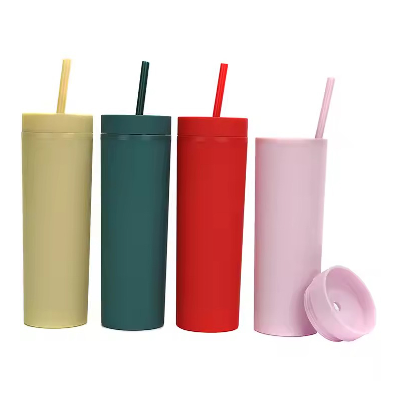 Slender cylindrical various colors Plastic tumbler