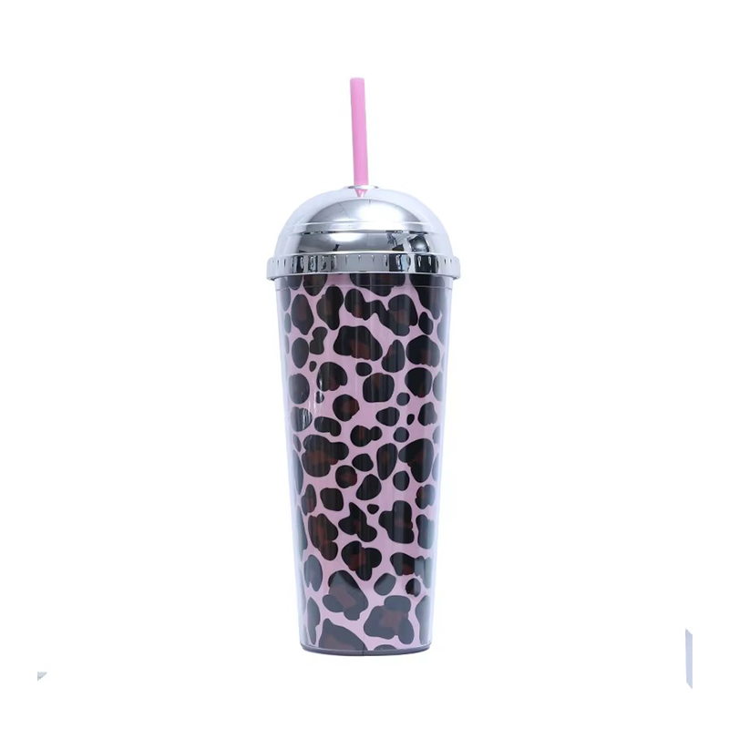 Creative straw dome transparent Plastic tumbler