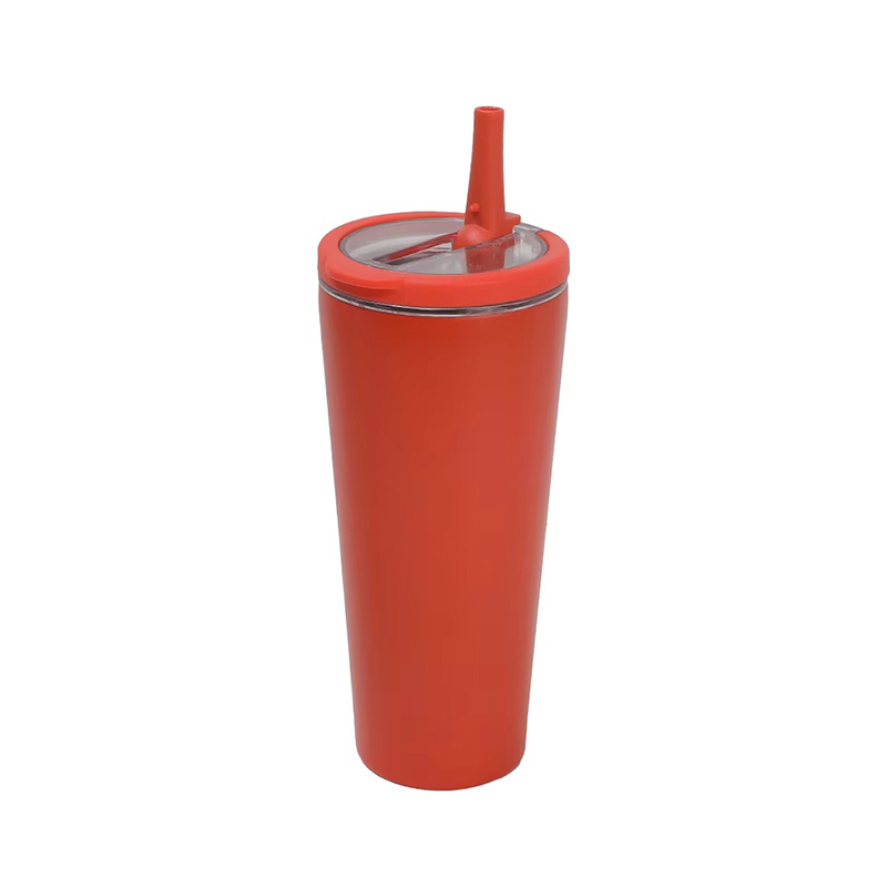 Handle insulation stainless steel tumbler with straw