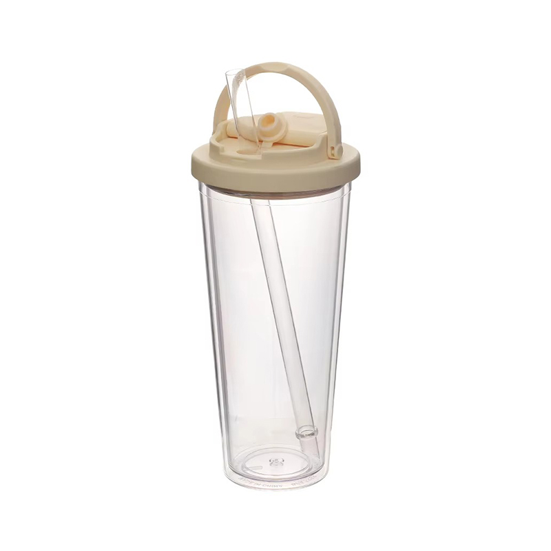 Portable handle straw Plastic tumbler