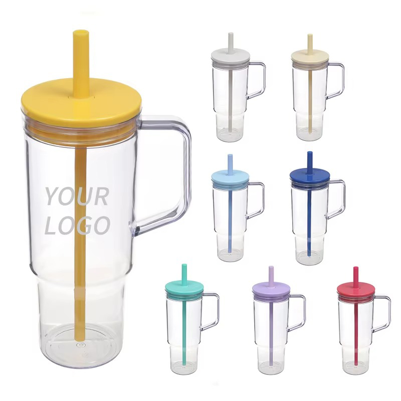 Handle straw sealed lid simple decoration Auto mug