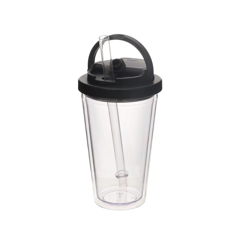 Small handle straw portable Plastic tumbler