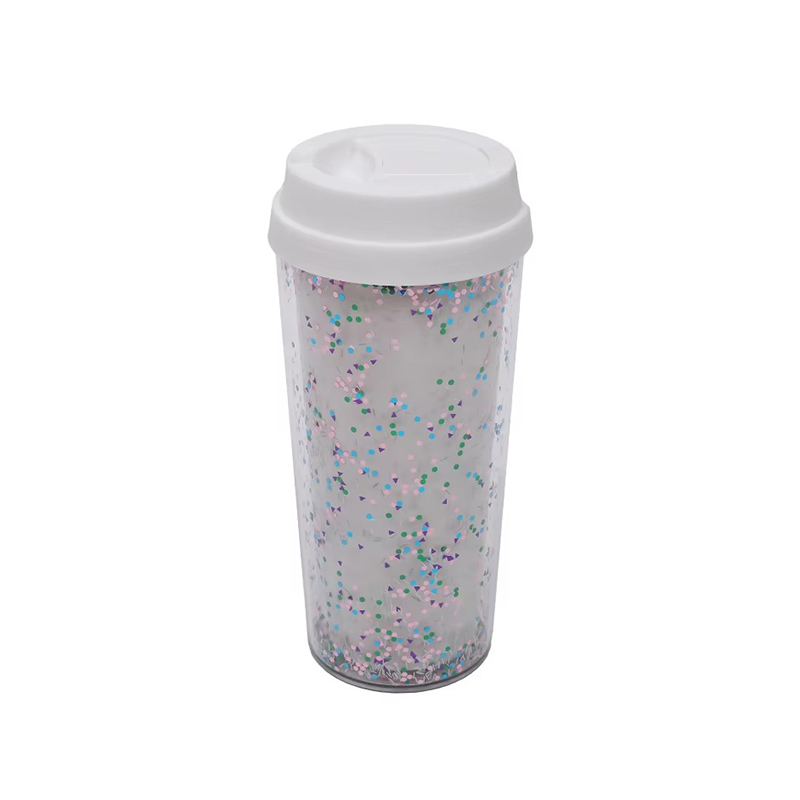 Transparent sequins glitter Plastic tumbler