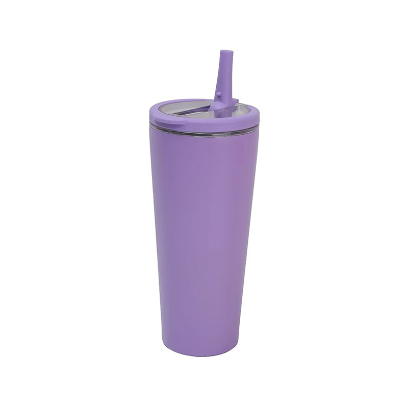 Handle insulation stainless steel tumbler with straw