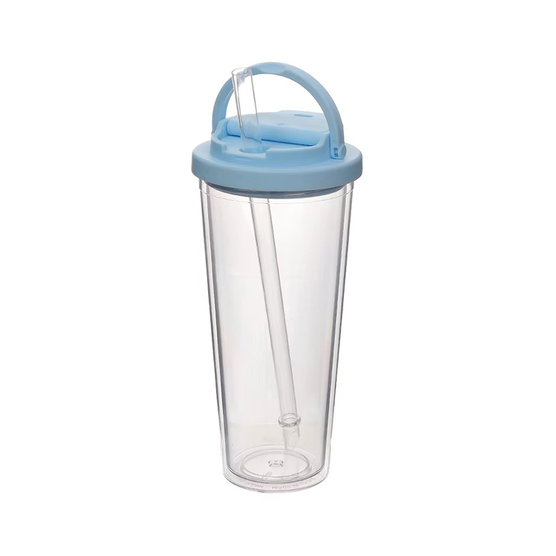 Portable handle straw Plastic tumbler