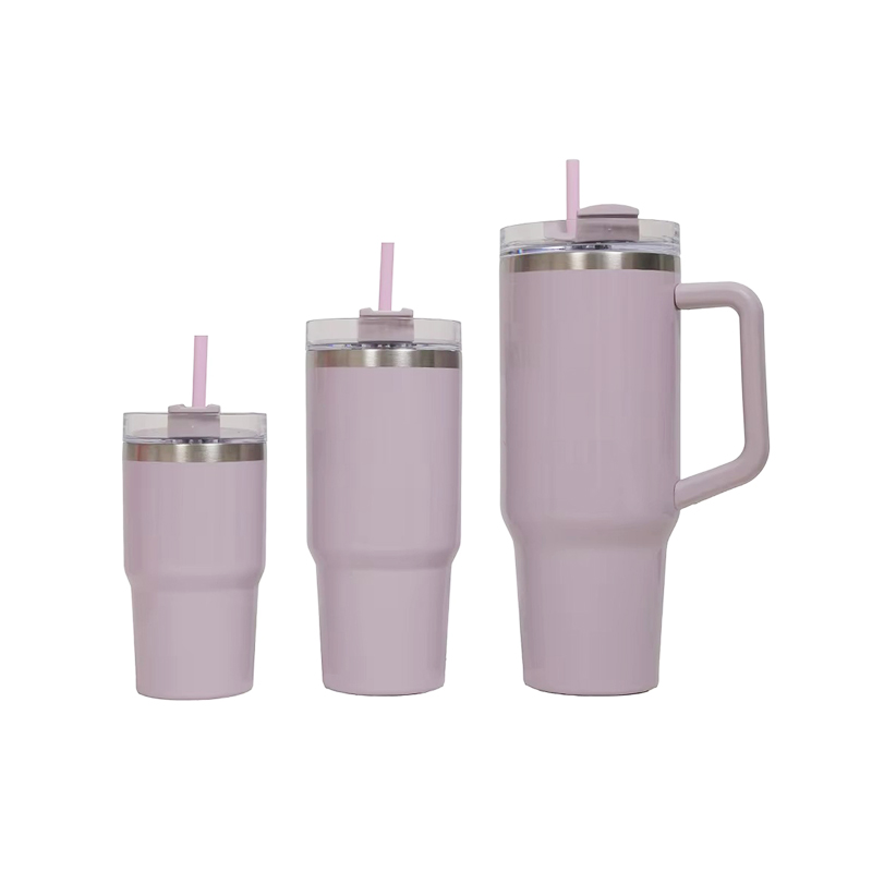 Three-piece set straws stainless steel Auto mug