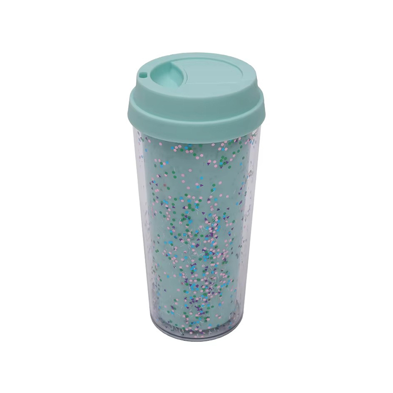 Transparent sequins glitter Plastic tumbler