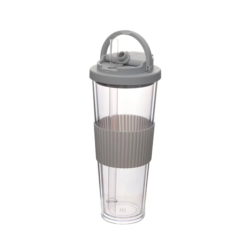 Double layer large straws Plastic tumbler