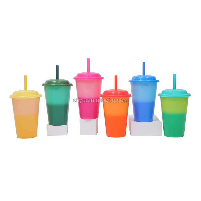 Cold color change magic Plastic tumbler