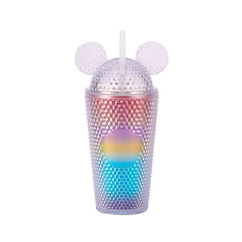 Spiked texture double layer Plastic tumbler