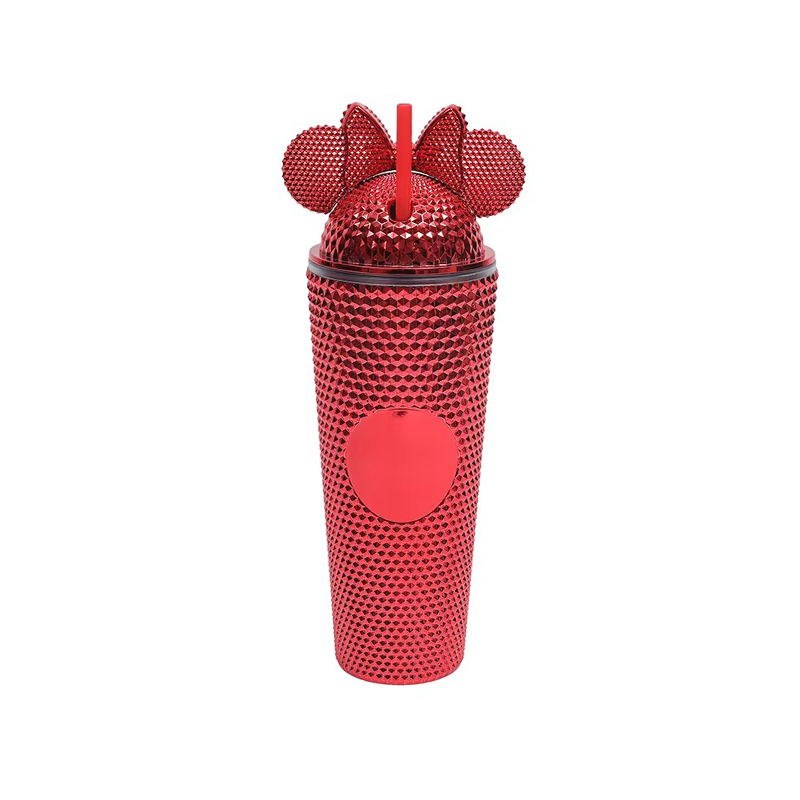 Diamonds rivets bows Plastic tumbler