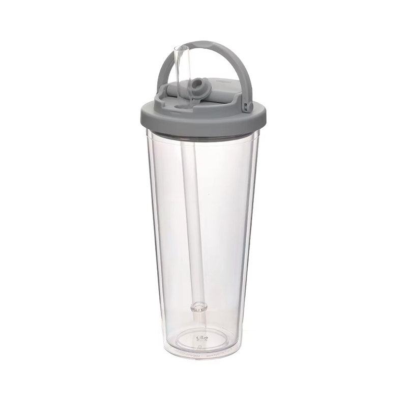 Portable handle straw Plastic tumbler