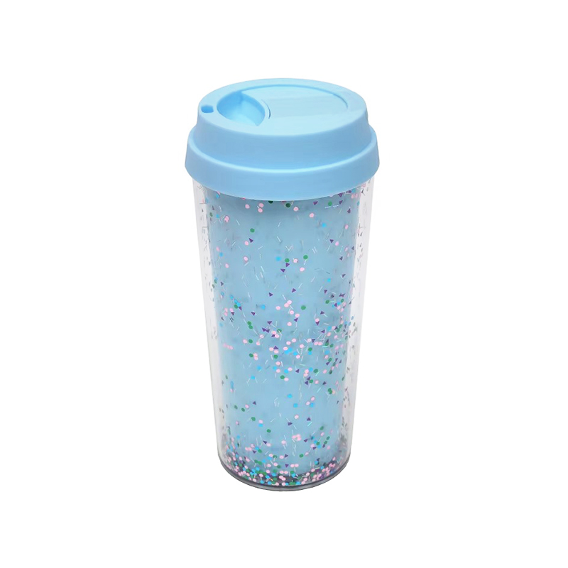 Transparent sequins glitter Plastic tumbler