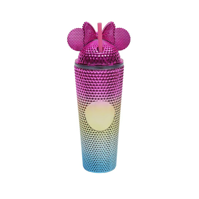 Diamonds rivets bows Plastic tumbler