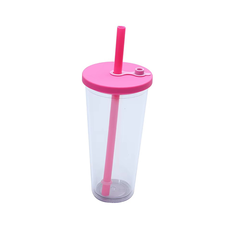 Customizable multi-color transparent Plastic tumbler