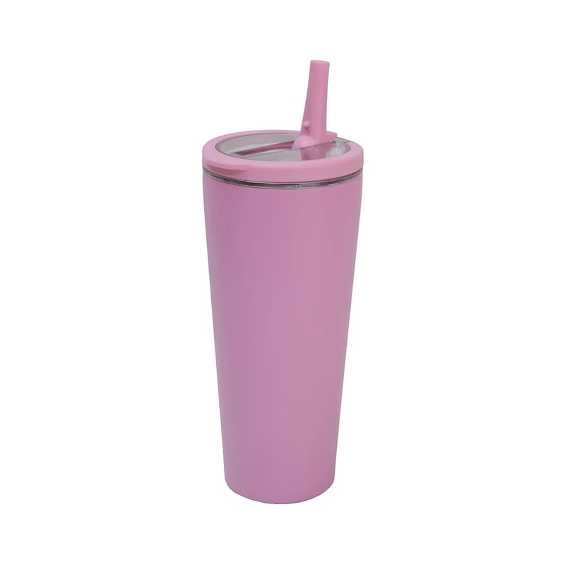 Handle insulation stainless steel tumbler with straw