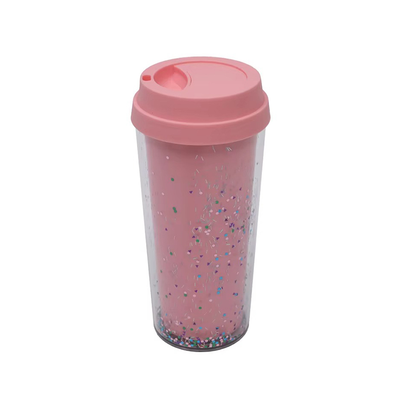 Transparent sequins glitter Plastic tumbler