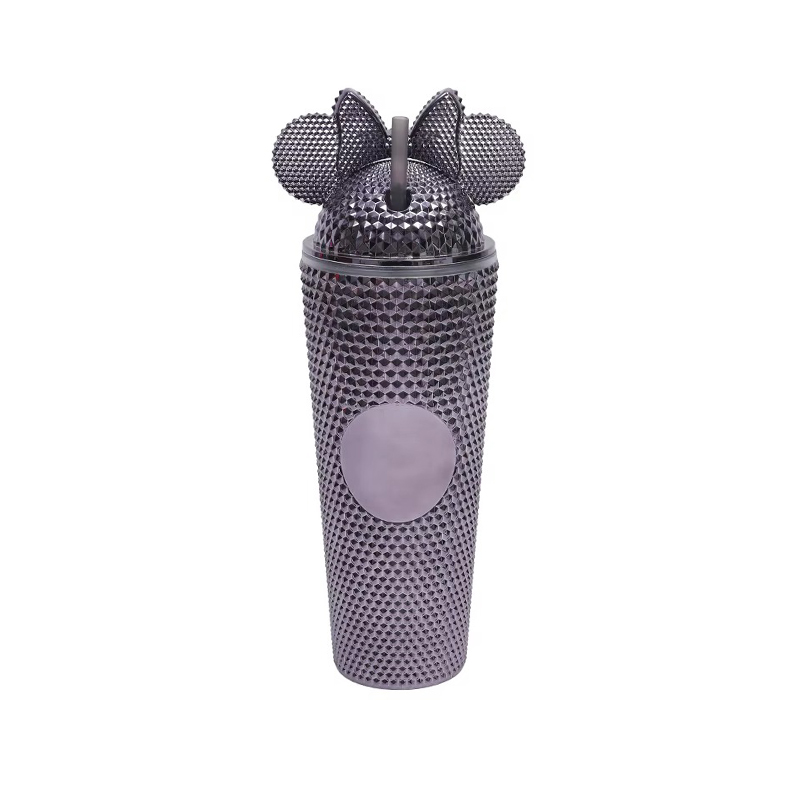 Diamonds rivets bows Plastic tumbler