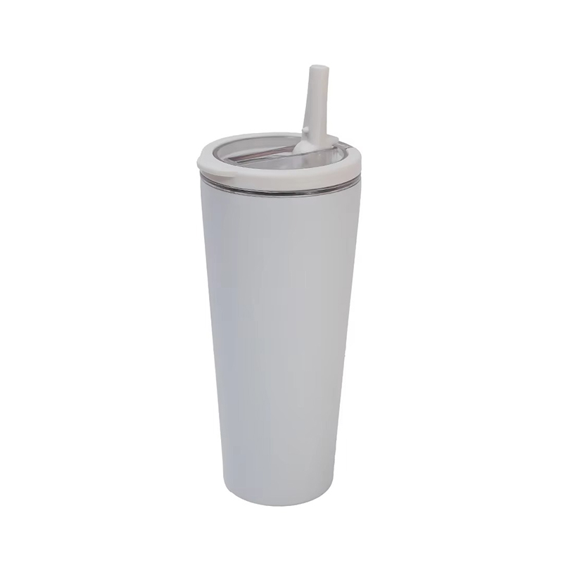 Handle insulation stainless steel tumbler with straw